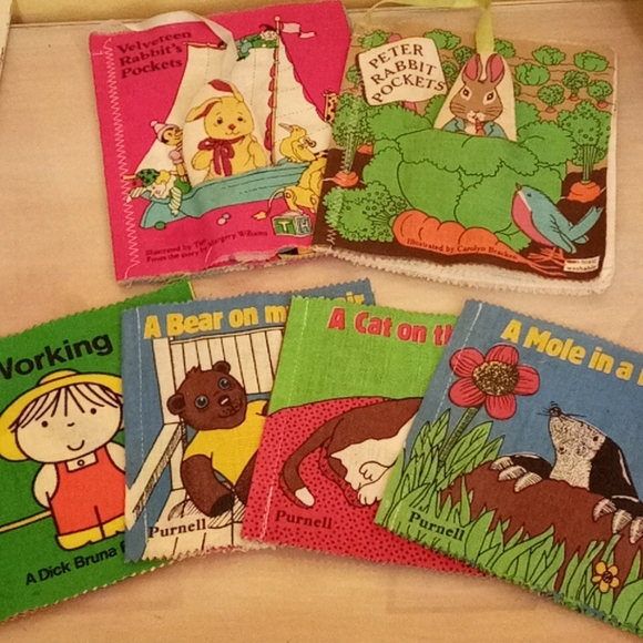 Vintage Other - Bundle of 6 Children's Cloth Books, Vintage